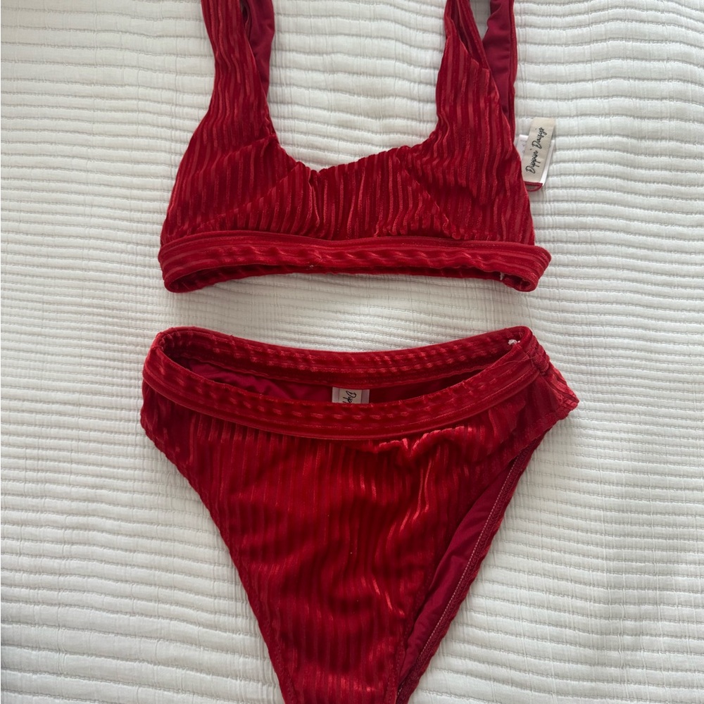 Red Velvet Bikini Set
